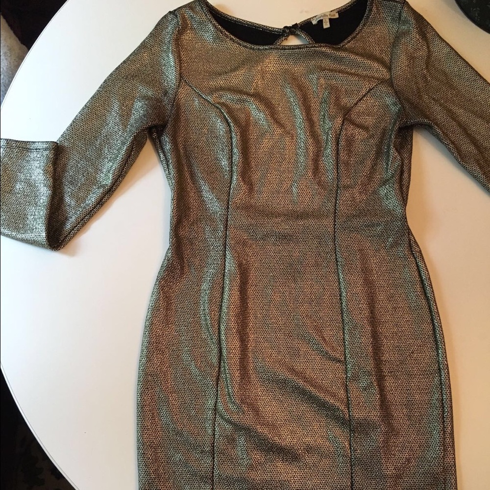 Charlotte Russe Gold dress with open back
